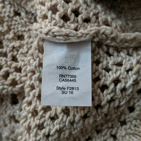 Madewell Crochet Knit Sweater Beige Medium - Picture 9 of 10